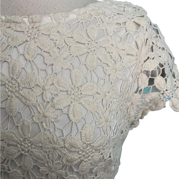 Cache white gold  floral crochet sz-8 - Picture 5 of 8